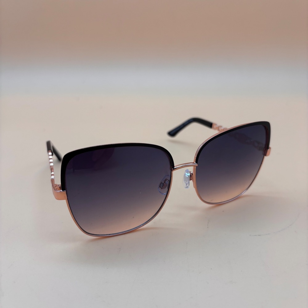 Jessica Simpson Women Rose Gold Black Square Chain Link Sunglasses UNJSOP0104-R
